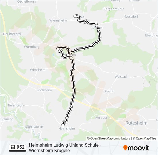 952 Bus Line Map