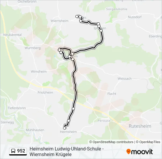 952 Bus Line Map