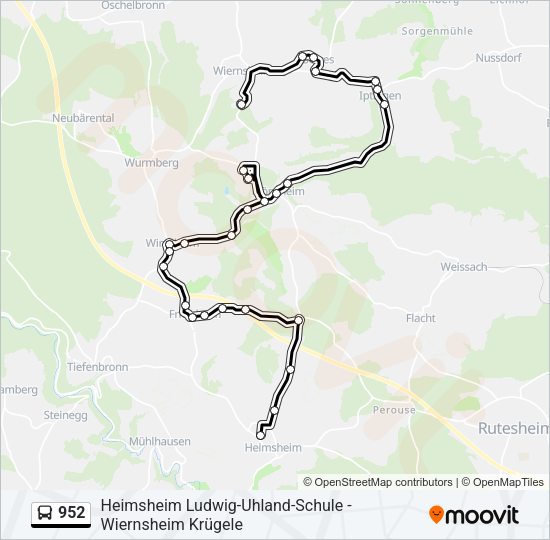 952 Bus Line Map