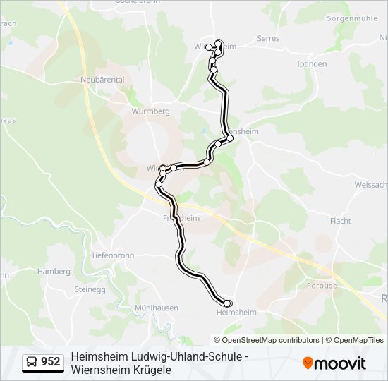 952 Bus Line Map