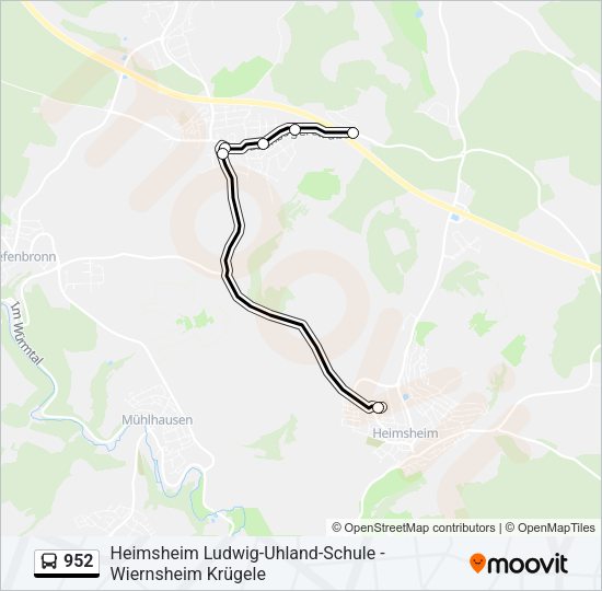 952 Bus Line Map