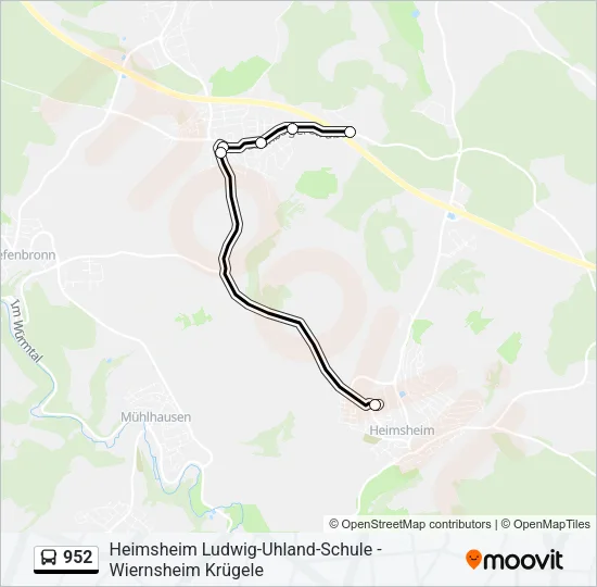 952 Bus Line Map