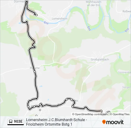 903E Bus Line Map