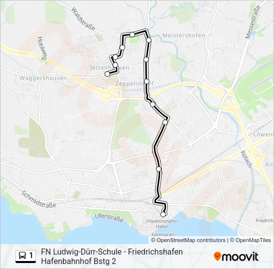 1 Bus Line Map
