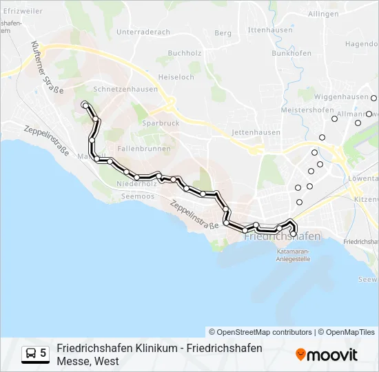 5 Bus Line Map
