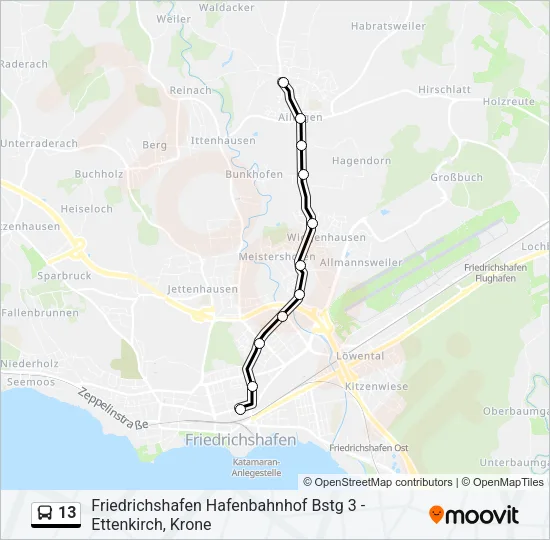 13 Bus Line Map