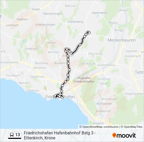 13 Bus Line Map