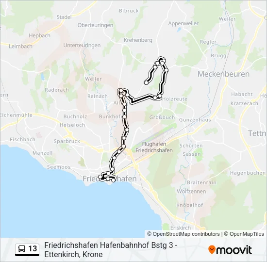 13 Bus Line Map