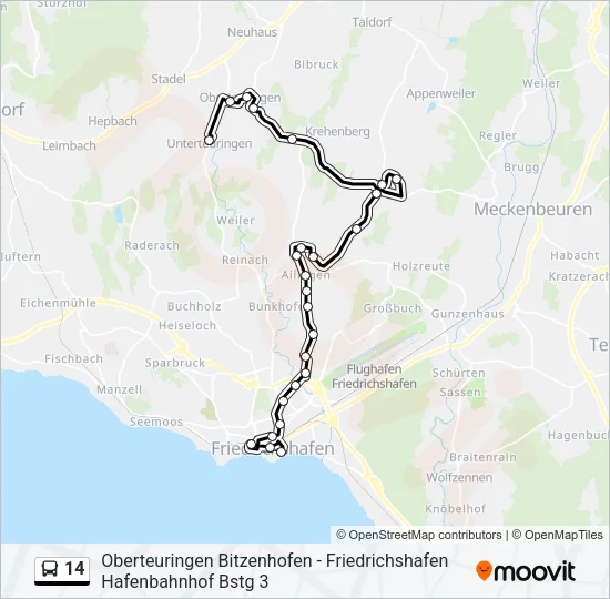 Buslinie 14 Karte