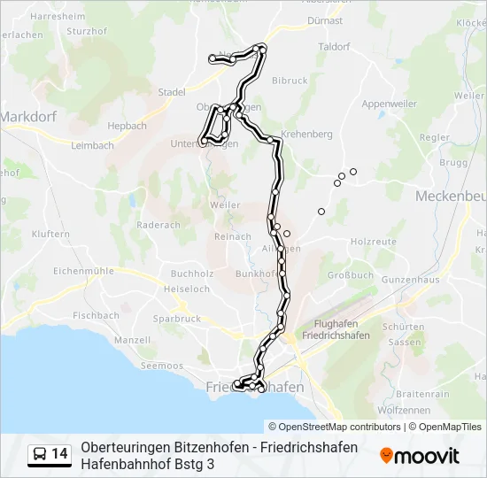 Buslinie 14 Karte