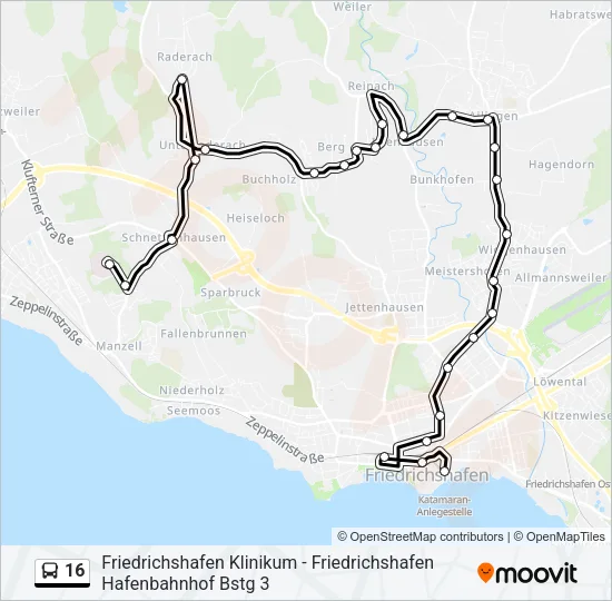 16 Bus Line Map