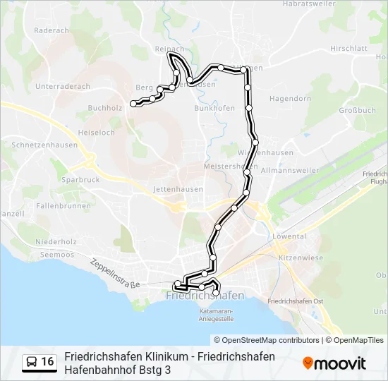 16 Bus Line Map
