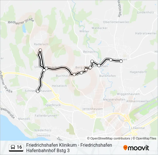 16 Bus Line Map