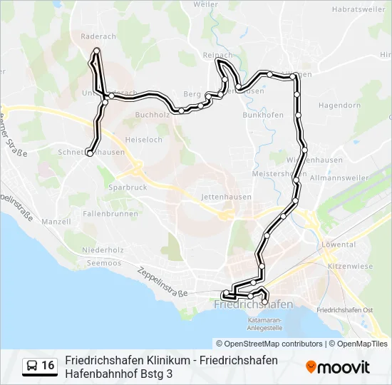 16 Bus Line Map