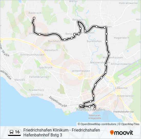 16 Bus Line Map