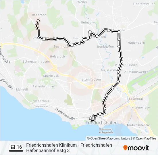 16 Bus Line Map