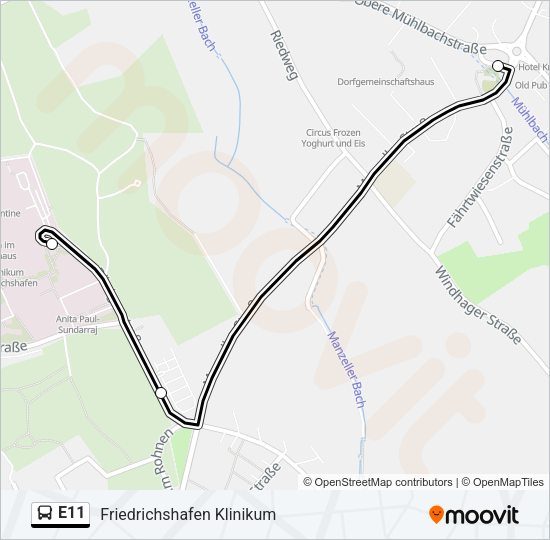 E11 Bus Line Map