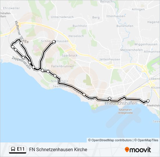 E11 Bus Line Map
