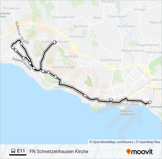 E11 Bus Line Map