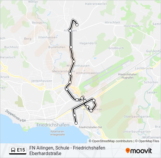 E15 Bus Line Map