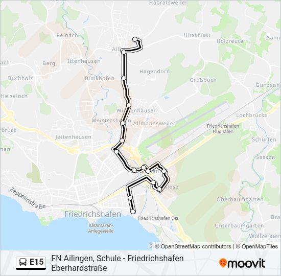 E15 Bus Line Map
