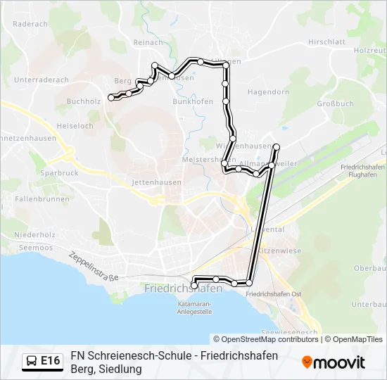 Buslinie E16 Karte