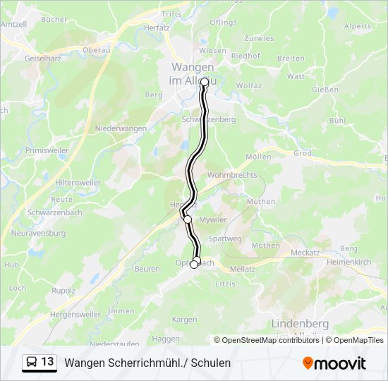13 Bus Line Map