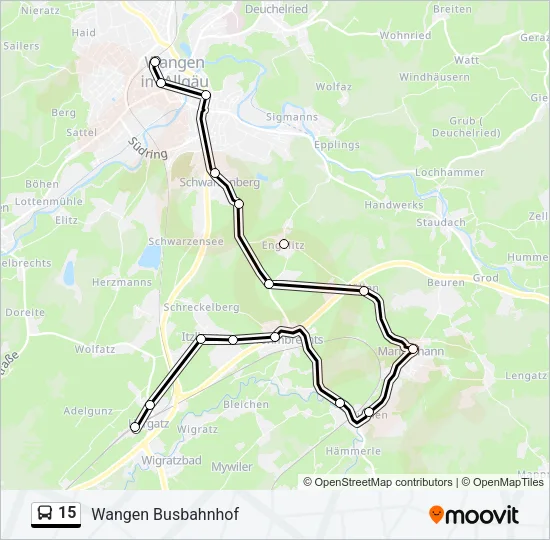 Buslinie 15 Karte