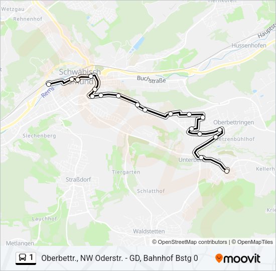 1 Bus Line Map