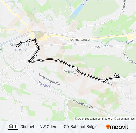 1 Bus Line Map