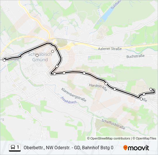 1 Bus Line Map