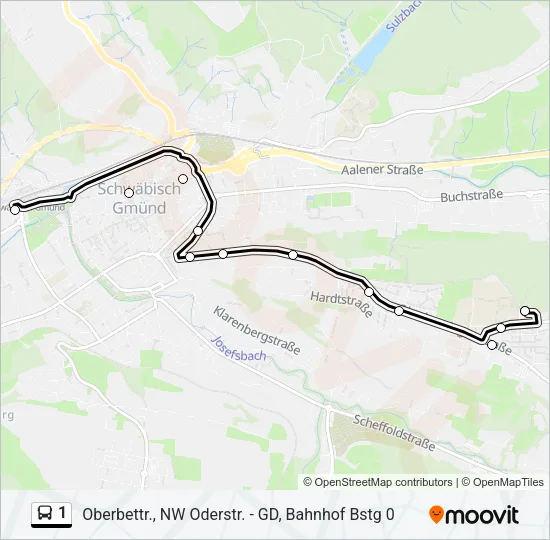 1 Bus Line Map