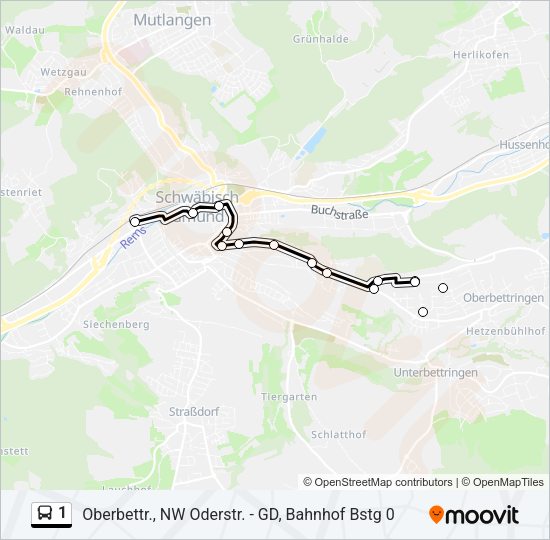 1 Bus Line Map