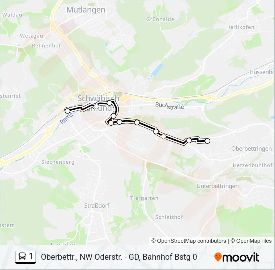 1 Bus Line Map