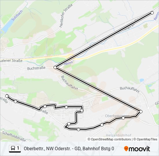 1 Bus Line Map