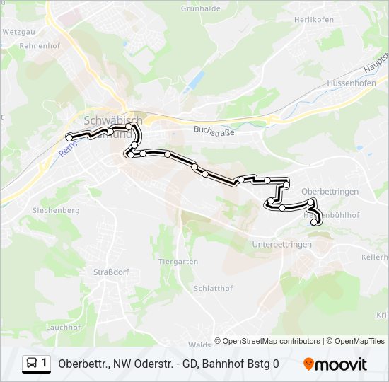 1 Bus Line Map