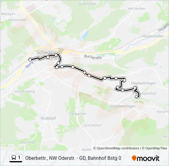 1 Bus Line Map