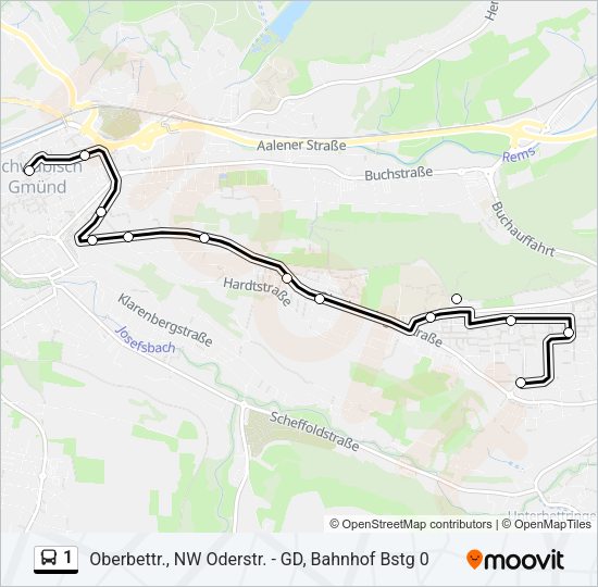 1 Bus Line Map
