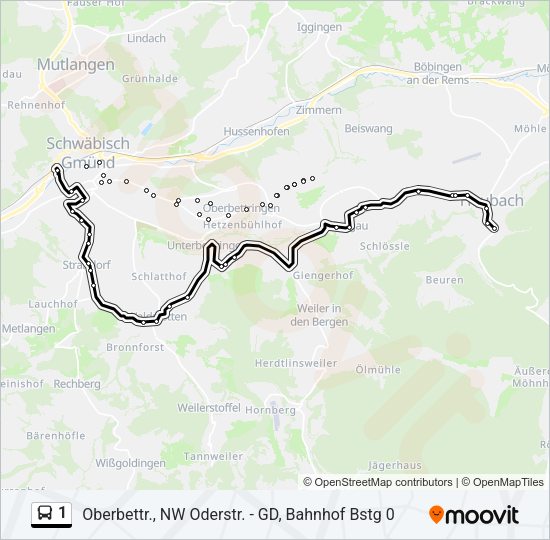 1 Bus Line Map