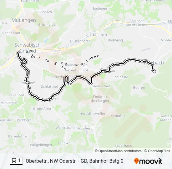 1 Bus Line Map