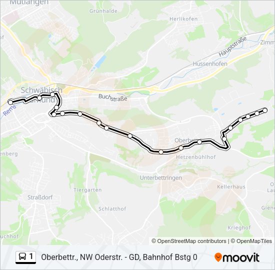 1 Bus Line Map