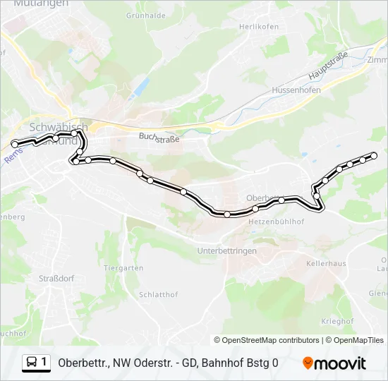 1 Bus Line Map