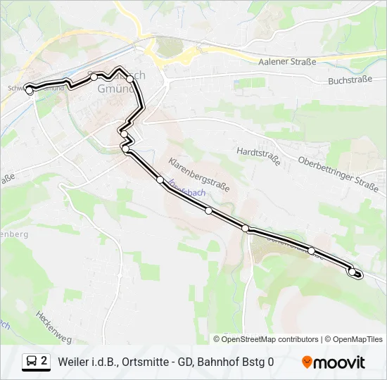 2 Bus Line Map