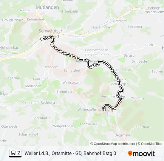 2 Bus Line Map