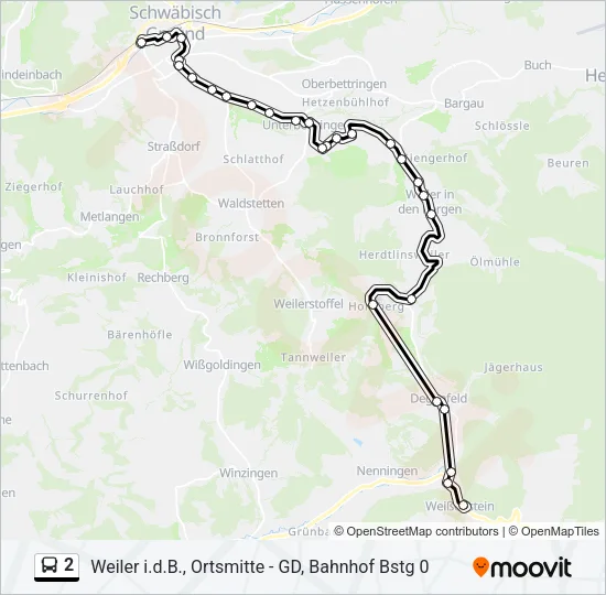 2 Bus Line Map