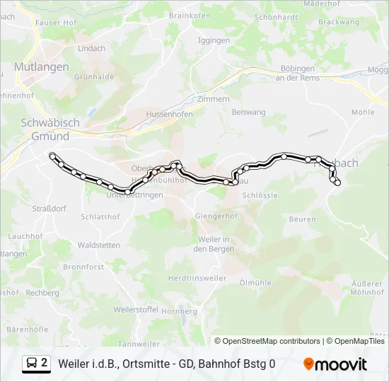 2 Bus Line Map
