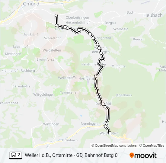 2 Bus Line Map