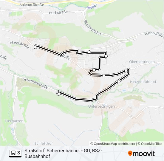 3 Bus Line Map