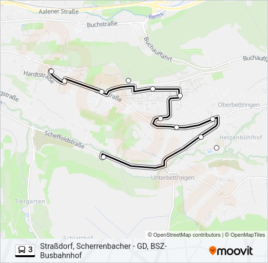3 Bus Line Map