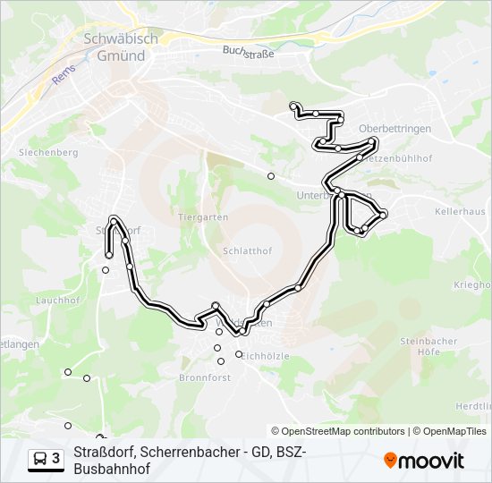 3 Bus Line Map